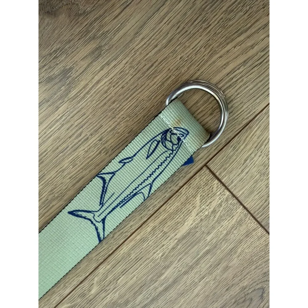 TRUE FLIES thomas bates Green blue fish belt silver double ring fishing weave